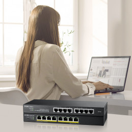 Zyxel GS1915-8EP Hallittu L2 Gigabit Ethernet (10 100 1000) Power over Ethernet -tuki Musta