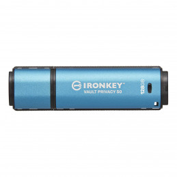 Kingston Technology IronKey Vault Privacy 50 USB-muisti 128 GB USB A-tyyppi 3.2 Gen 1 (3.1 Gen 1) Sininen