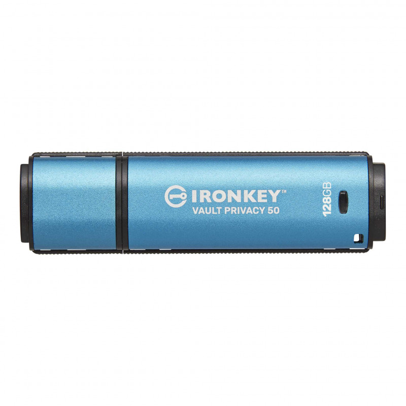 Kingston Technology IronKey Vault Privacy 50 USB-muisti 128 GB USB A-tyyppi 3.2 Gen 1 (3.1 Gen 1) Sininen