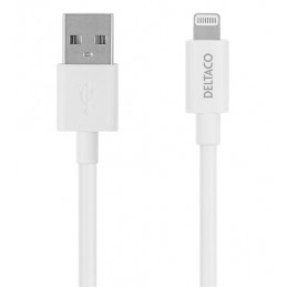 Deltaco IPLH-402 matkapuhelimen kaapeli Valkoinen 2 m USB A Lightning