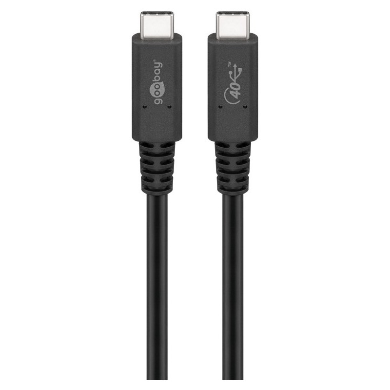 Goobay 60200 USB-kaapeli 1 m USB4 Gen 3x2 USB C Musta