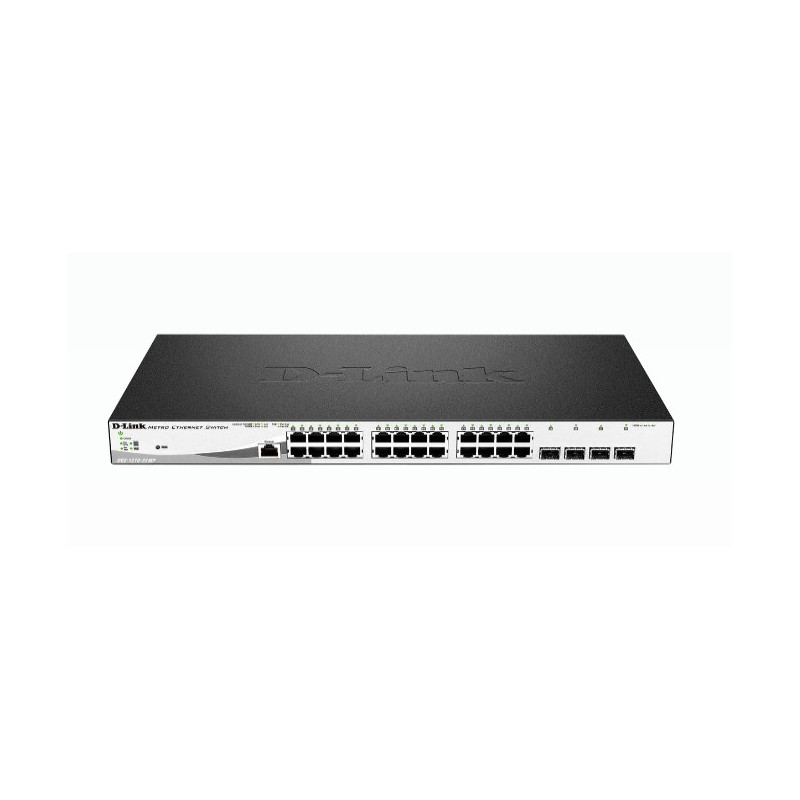 D-Link DGS-1210-28MP verkkokytkin Hallittu L2 Gigabit Ethernet (10 100 1000) Power over Ethernet -tuki 1U Musta, Harmaa
