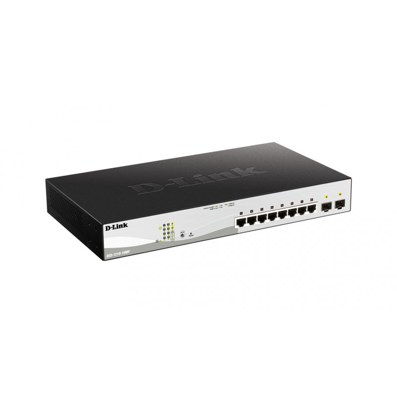 D-Link DGS-1210-10MP verkkokytkin Hallittu L2 L3 Gigabit Ethernet (10 100 1000) Power over Ethernet -tuki Musta