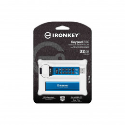 Kingston Technology IronKey Keypad 200 USB-muisti 32 GB USB A-tyyppi 3.2 Gen 1 (3.1 Gen 1) Sininen