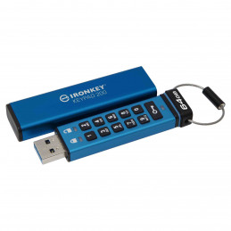 Kingston Technology IronKey Keypad 200 USB-muisti 64 GB USB A-tyyppi 3.2 Gen 1 (3.1 Gen 1) Sininen