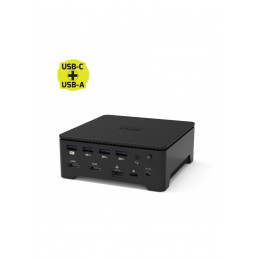 Port Designs 901908-W-EU kannettavien tietokoneiden telakka ja porttitoistin Langallinen USB 3.2 Gen 1 (3.1 Gen 1) Type-A Musta