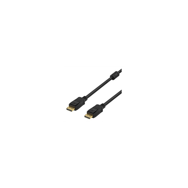 Deltaco DP-1030 DisplayPort-kaapeli 3 m Musta