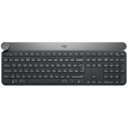 Logitech Craft näppäimistö RF Wireless + Bluetooth QWERTY Pan Nordic Musta, Harmaa