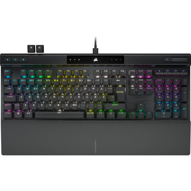 Corsair K70 PRO-BLK-OPX Silver-RGB näppäimistö USB QWERTY Pohjoismainen Musta