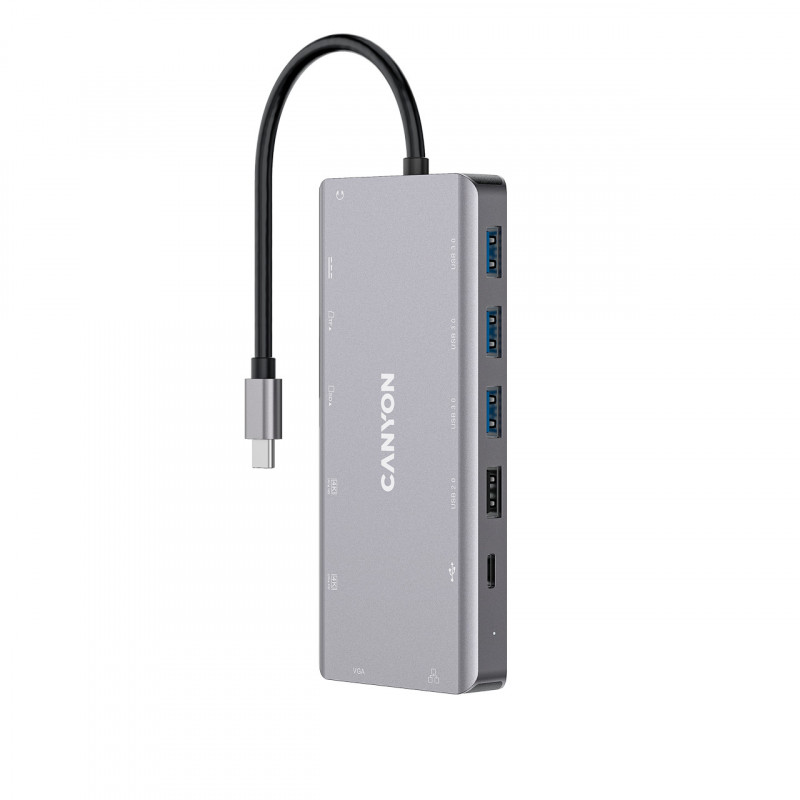 Canyon DS-12 USB 3.2 Gen 1 (3.1 Gen 1) Type-C 5000 Mbit s Harmaa