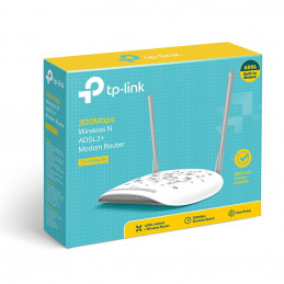 TP-LINK TD-W8961N langaton reititin Nopea Ethernet Yksi kaista (2,4 GHz) Harmaa, Valkoinen