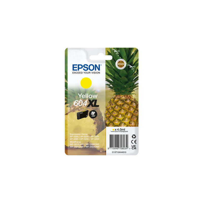 Epson 604XL mustekasetti 1 kpl Alkuperäinen Korkea (XL) värintuotto Keltainen
