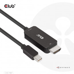 CLUB3D CAC-1187 videokaapeli-adapteri 1,8 m Mini DisplayPort HDMI