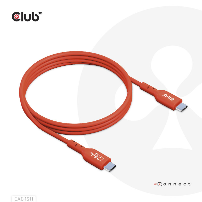 CLUB3D USB2 Type-C Bi-Directional USB-IF Certified Cable Data 480Mb, PD 240W(48V 5A) EPR M M 4m   13.13ft