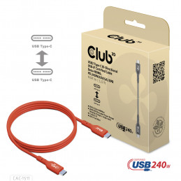 CLUB3D USB2 Type-C Bi-Directional USB-IF Certified Cable Data 480Mb, PD 240W(48V 5A) EPR M M 4m   13.13ft