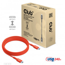 CLUB3D CAC-1573 USB-kaapeli 2 m USB4 Gen 2x2 USB C Punainen