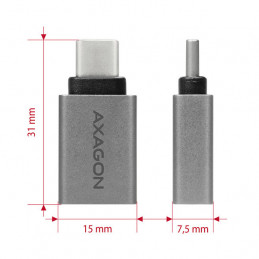 Axagon RUCM-AFA kaapelin sukupuolenvaihtaja USB type C USB type A Metallinen