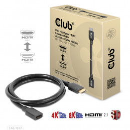 CLUB3D Ultra High Speed HDMI Extension Cable 4K120Hz 8K60Hz 48Gbps M F 1 m   3.28 ft 30AWG
