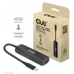 CLUB3D USB Gen2 Type-C to HDMI™ 8K60Hz or 4K120Hz HDR10+ with DSC1.2 with Power Delivery 3.0 Active Adapter M F