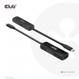 CLUB3D USB Gen2 Type-C to HDMI™ 8K60Hz or 4K120Hz HDR10+ with DSC1.2 with Power Delivery 3.0 Active Adapter M F