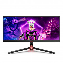 AOC AGON PRO AG344UXM tietokoneen litteä näyttö 86,4 cm (34") 3440 x 1440 pikseliä UltraWide Quad HD LED Musta, Punainen