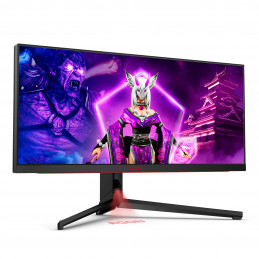 AOC AGON PRO AG344UXM tietokoneen litteä näyttö 86,4 cm (34") 3440 x 1440 pikseliä UltraWide Quad HD LED Musta, Punainen