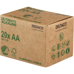 Deltaco ULTB-LR6-20P kotitalousparisto Kertakäyttöinen akku AA Alkali