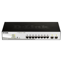 D-Link DGS-1210-08P verkkokytkin Hallittu L2 Gigabit Ethernet (10 100 1000) Power over Ethernet -tuki Musta