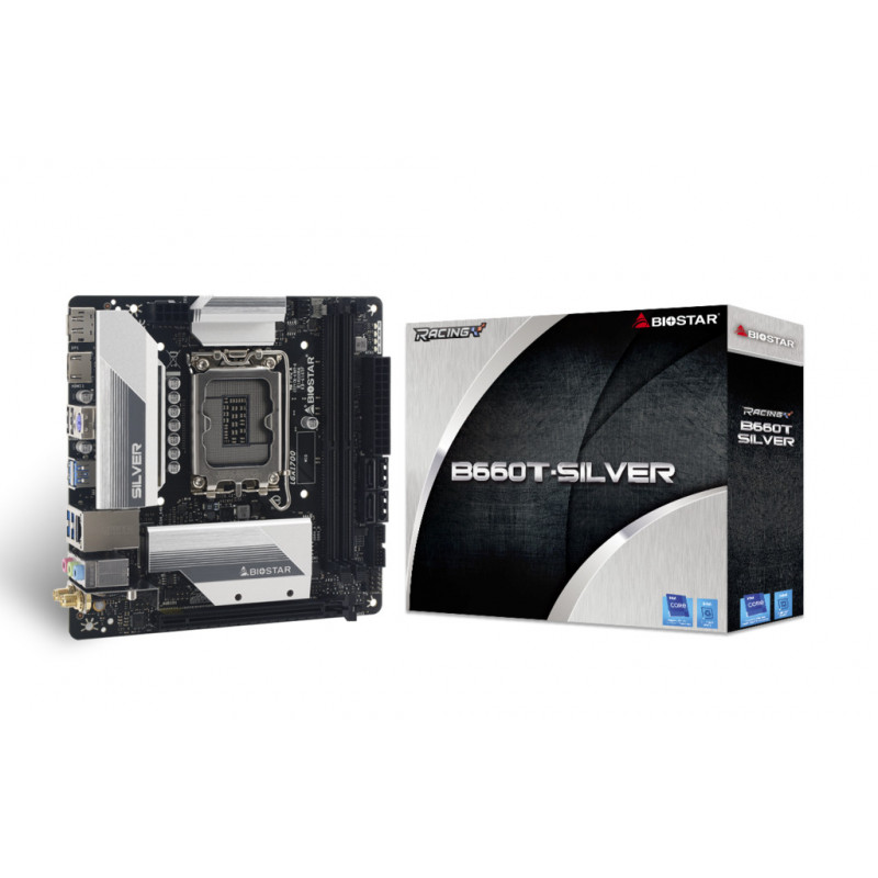 Biostar B660T-SILVER emolevy Intel B660 LGA 1700 Mini ITX