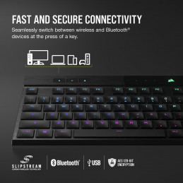 Corsair K100 AIR näppäimistö USB + RF Wireless + Bluetooth QWERTY Pohjoismainen Musta