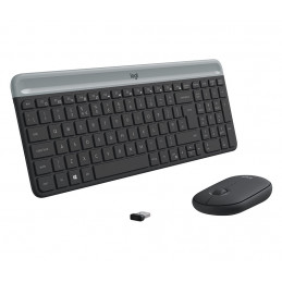 Logitech MK470 Slim Wireless Combo näppäimistö Langaton RF QWERTY Tanska, Suomi, Norjalainen, Ruotsi Grafiitti