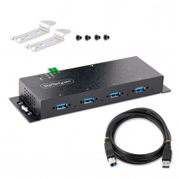 StarTech.com 5G4AINDNP-USB-A-HUB keskitin USB 3.2 Gen 1 (3.1 Gen 1) Type-B 5000 Mbit s Musta