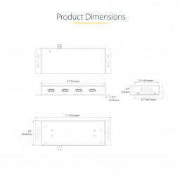 StarTech.com 5G4AINDNP-USB-A-HUB keskitin USB 3.2 Gen 1 (3.1 Gen 1) Type-B 5000 Mbit s Musta