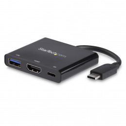StarTech.com CDP2HDUACP kannettavien tietokoneiden telakka ja porttitoistin Langallinen USB 3.2 Gen 1 (3.1 Gen 1) Type-C Musta
