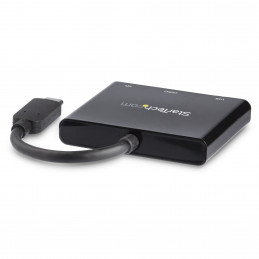 StarTech.com CDP2HDUACP kannettavien tietokoneiden telakka ja porttitoistin Langallinen USB 3.2 Gen 1 (3.1 Gen 1) Type-C Musta