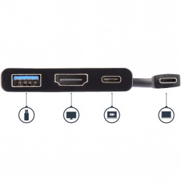 StarTech.com CDP2HDUACP kannettavien tietokoneiden telakka ja porttitoistin Langallinen USB 3.2 Gen 1 (3.1 Gen 1) Type-C Musta