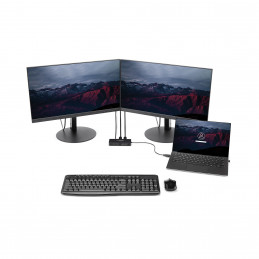 StarTech.com USBA2DPGB kannettavien tietokoneiden telakka ja porttitoistin Langallinen USB 3.2 Gen 1 (3.1 Gen 1) Type-A Musta