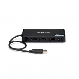 StarTech.com USBA2DPGB kannettavien tietokoneiden telakka ja porttitoistin Langallinen USB 3.2 Gen 1 (3.1 Gen 1) Type-A Musta