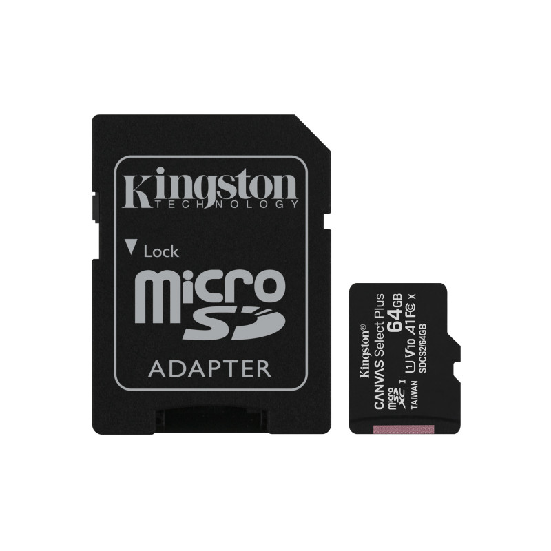 Kingston Technology Canvas Select Plus flash-muisti 64 GB MicroSDXC UHS-I Luokka 10