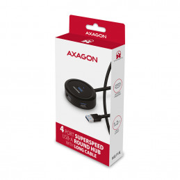 Axagon HUE-P1AL keskitin USB 3.2 Gen 1 (3.1 Gen 1) Type-A 5000 Mbit s Musta