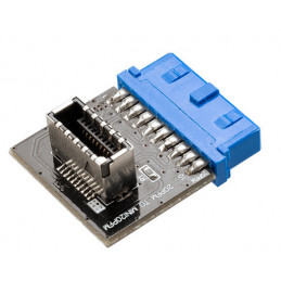 Akasa AK-CBUB51-BK kaapelin sukupuolenvaihtaja USB 3.0 19-pin header USB 3.1 A Sininen