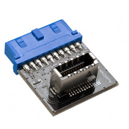 Akasa AK-CBUB51-BK kaapelin sukupuolenvaihtaja USB 3.0 19-pin header USB 3.1 A Sininen