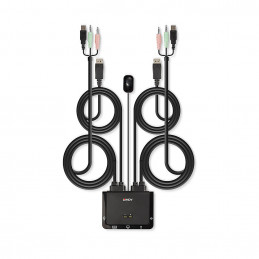Lindy 42344 KVM-kytkin Telineasennus Musta