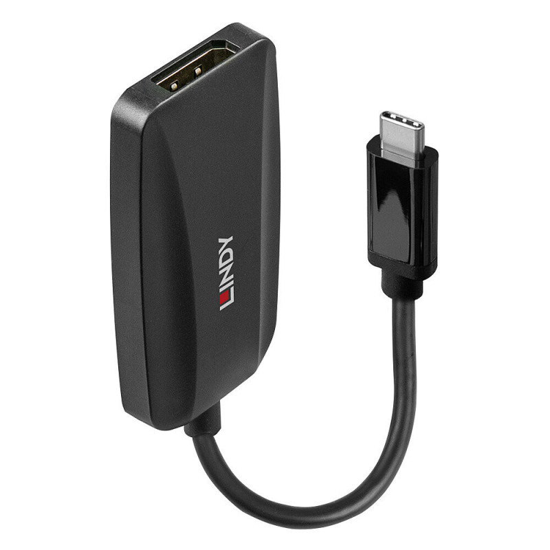 Lindy 43337 videokaapeli-adapteri 0,13 m USB Type-C DisplayPort Musta