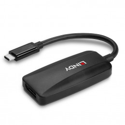 Lindy 43337 videokaapeli-adapteri 0,13 m USB Type-C DisplayPort Musta