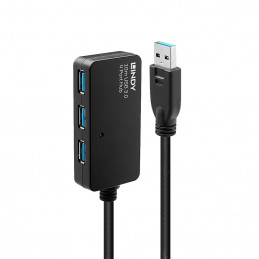 Lindy 43159 keskitin USB 3.2 Gen 1 (3.1 Gen 1) Type-A 5000 Mbit s Musta