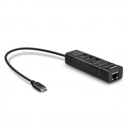 Lindy 43249 keskitin USB 3.2 Gen 1 (3.1 Gen 1) Type-C 5000 Mbit s Musta
