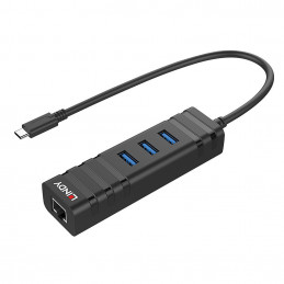 Lindy 43249 keskitin USB 3.2 Gen 1 (3.1 Gen 1) Type-C 5000 Mbit s Musta