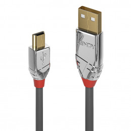 Lindy 36634 USB-kaapeli 5 m USB 2.0 USB A Mini-USB B Harmaa