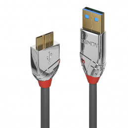 Lindy 36657 USB-kaapeli 1 m USB 3.2 Gen 1 (3.1 Gen 1) USB A Micro-USB B Harmaa